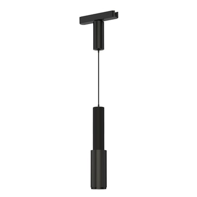 ET2 Continuum Track Handler Pendant in Black Aluminum, modern lighting fixture for stylish home decor.