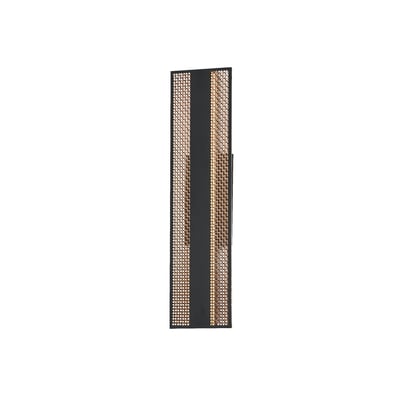 ET2 Interlace Outdoor Wall Sconce in Black with Aged Copper finish, featuring a sleek, modern design crafted from durable aluminum for stylish exterior lighting.