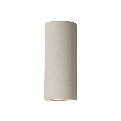 ET2 Pilar Cylinder Outdoor Wall Sconce in Sandstone finish, featuring a sleek, modern design with a cylindrical shape, perfect for outdoor lighting.