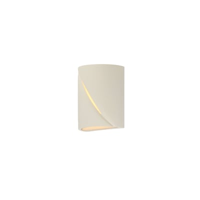 ET2 Puff Outdoor Wall Sconce in Chaulk White finish, featuring a sleek, minimalist design with a durable Concrete structure and soft ambient lighting.