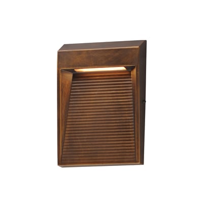 ET2 Steppes Outdoor Wall Sconce in Antique Bronze finish, featuring a sleek Aluminum design with a modern, rectangular shape and clear glass panels.