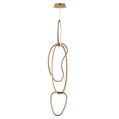 ET2 Unity Vertical LED Pendant in Brushed Champagne finish, featuring a sleek, modern design and crafted from stainless steel and PC materials.