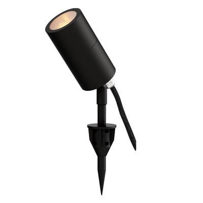 ET2 Alumilux Landscape 12V MR16 Spot Light in Black, featuring durable aluminum and glass for outdoor lighting elegance.