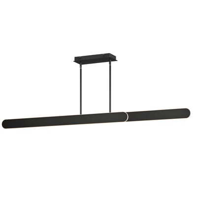 ET2 Belt Adjustable Linear Pendant in Black, featuring sleek aluminum, steel, and PVC materials for modern lighting elegance.
