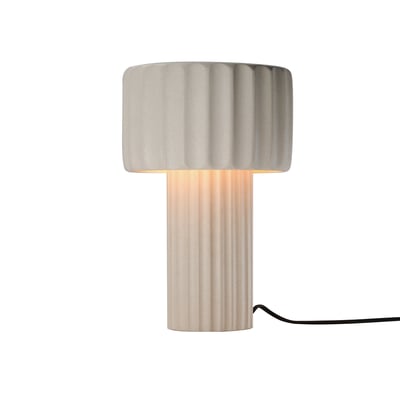 ET2 Delphi Table Lamp with a sleek Concrete base and Sandstone finish, featuring a modern design perfect for contemporary interiors.