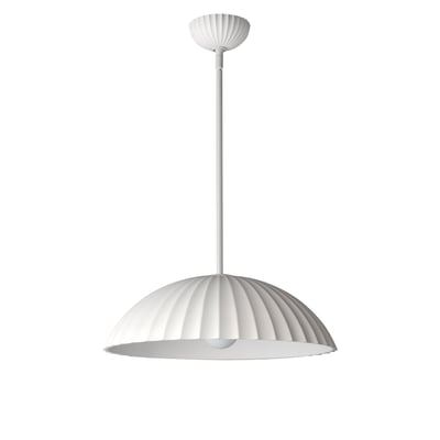 ET2 Basilica Pendant in Chalk White finish, crafted from steel and concrete, adding modern elegance to any space.