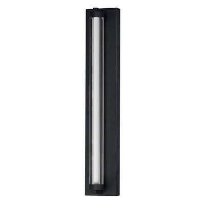 ET2 Fuse Outdoor Wall Sconce in Black with Gold finish, featuring a sleek, modern design with a rectangular shape and glass panel for a stylish exterior lighting solution.
