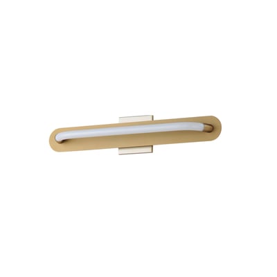 ET2 Loop Wall Sconce with a sleek Gold finish, featuring a circular design with a Steel and Acrylic structure, mounted on a modern interior wall.