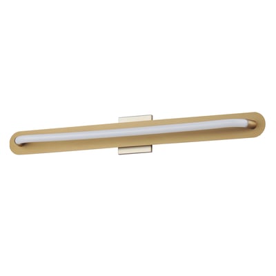 ET2 Loop Wall Sconce featuring a circular design with a Gold finish, made of Steel and Acrylic, elegantly mounted on a wall.