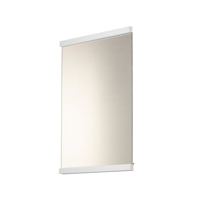 ET2 Luminance Lighted Mirror with a sleek design, featuring a rectangular shape, polished chrome finish, and integrated LED lighting.