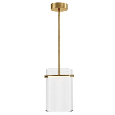 ET2 Polo Pendant light fixture in a sleek Gold finish, featuring a modern design with a Steel frame and a clear Glass shade for elegant illumination.