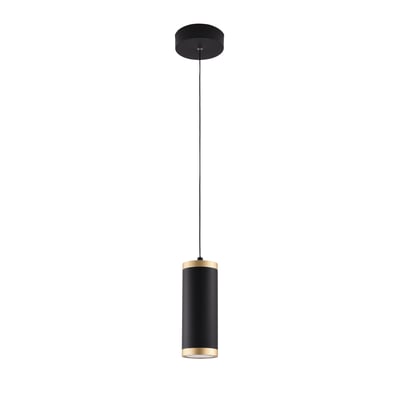 ET2 Cuff Pendant in Black with Gold finish, crafted from steel and polycarbonate, showcasing modern elegance.