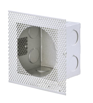 ET2 Alumilux Rough-In Box in brushed aluminum finish, durable metal construction for efficient electrical installations.