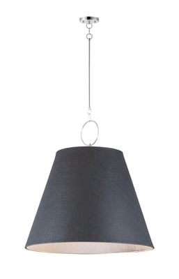 Maxim Lighting Acoustic Pendant in Polished Nickel, featuring steel, fabric, and glass for a modern aesthetic.