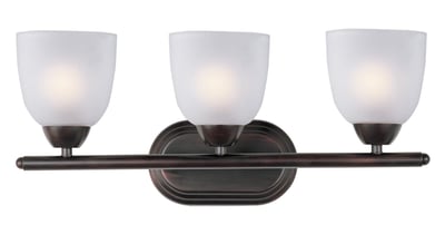 Maxim Lighting Axis Bathroom Vanity Light in Oil Rubbed Bronze, featuring durable steel and glass for a stylish bathroom upgrade.