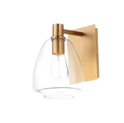 Maxim Lighting Babylon Wall Sconce in Satin Brass, featuring a sleek steel design for modern home decor.