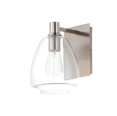 Maxim Lighting Babylon Wall Sconce in Satin Nickel, featuring a sleek steel design for modern home decor.