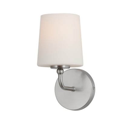 Maxim Lighting Bristol Wall Sconce in Satin Nickel, featuring durable steel and glass materials for elegant illumination.