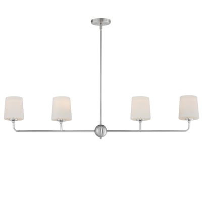 Bristol Linear Chandelier by Maxim Lighting in Satin Nickel, featuring a stylish design with steel and glass materials.