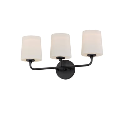 Maxim Lighting Bristol Bath Vanity Light in Black, featuring durable steel and glass for a modern bathroom aesthetic.