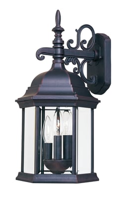 Maxim Lighting Builder Cast Outdoor Wall Mount in Empire Bronze, durable aluminum design for stylish outdoor illumination.