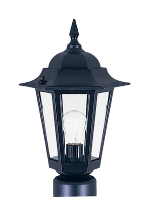 Maxim Lighting Builder Cast Outdoor Light Post in Black Aluminum, perfect for enhancing outdoor spaces with stylish illumination.