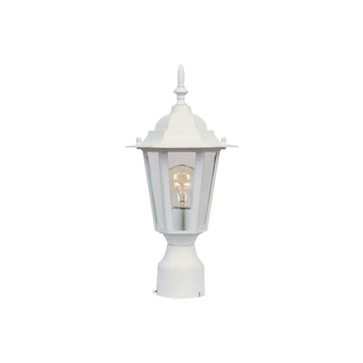 Maxim Lighting Builder Cast Outdoor Light Post in White Aluminum, perfect for enhancing outdoor spaces with elegant illumination.