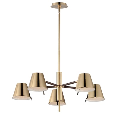 Maxim Lighting Carlo LED Chandelier in Dark Bronze with Brass, featuring a stylish design in steel and acrylic materials.