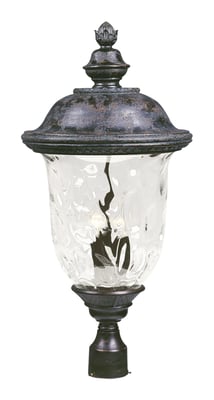 Maxim Lighting Carriage House VX Outdoor Post Mount in Oriental Bronze, made of Vivex Resin Composite and Glass.