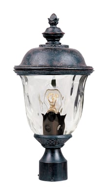 Maxim Lighting Carriage House VX Outdoor Post Mount in Oriental Bronze, made of Vivex Resin Composite and Glass.