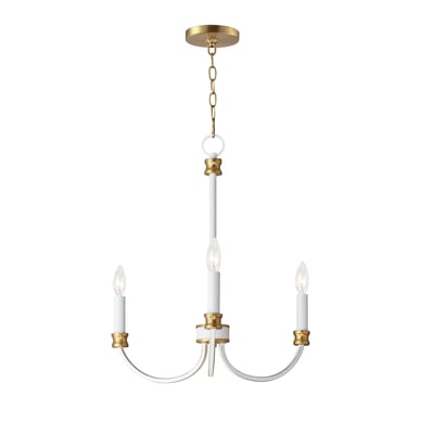 Maxim Lighting Charlton Chandelier in Weathered White with Gold Leaf, crafted from durable steel for elegant home decor.
