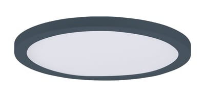 Maxim Lighting Chip Outdoor Round Flush Mount in Black, made of durable polycarbonate and aluminum for stylish outdoor lighting.