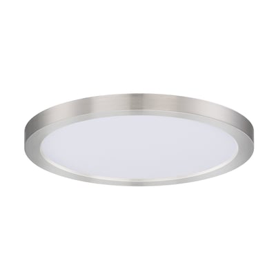Maxim Lighting Chip Outdoor Round Flush Mount in Satin Nickel, durable steel construction for stylish outdoor illumination.