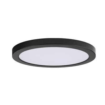 Maxim Lighting Chip Outdoor Round Flush Mount in Black Steel, perfect for enhancing outdoor spaces with modern elegance.