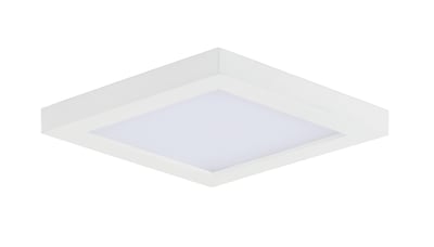 Maxim Lighting Chip Outdoor Square Flush Mount in White, made of durable polycarbonate and steel, enhancing outdoor spaces.