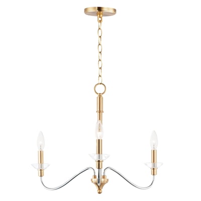 Maxim Lighting Clarion Chandelier in Chrome with Satin Brass finish, crafted from durable steel for modern elegance.