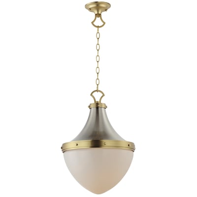 Maxim Lighting Conrad Pendant in Satin Nickel and Satin Brass, featuring a sleek steel and glass design for modern decor.