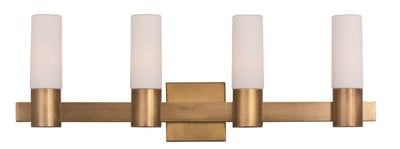 Maxim Lighting Contessa Bath Vanity Light in Natural Aged Brass, featuring durable steel and elegant glass design.