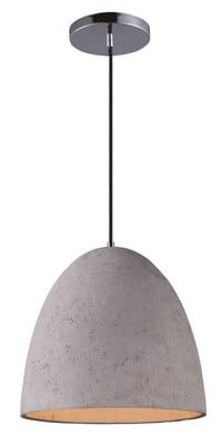 Maxim Lighting Crete LED Pendant in Polished Chrome with Concrete shade, perfect for modern home decor.