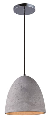 Maxim Lighting Crete LED Pendant in Polished Chrome with Concrete design, perfect for modern home decor.