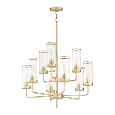 Maxim Lighting Crosby Chandelier in Satin Brass, featuring a stylish design made of durable steel for elegant lighting.