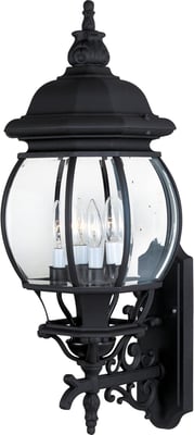 Maxim Lighting Crown Hill Outdoor Wall Light in Black Aluminum, perfect for enhancing outdoor spaces with stylish illumination.