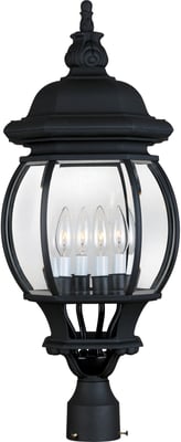 Maxim Lighting Crown Hill Outdoor Post Light in Black Aluminum, perfect for enhancing outdoor spaces with style.
