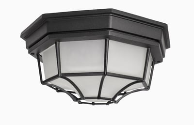 Maxim Lighting Crown Hill Outdoor Ceiling Mount in Black Aluminum, perfect for enhancing outdoor spaces with stylish illumination.