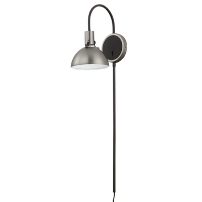 Maxim Lighting's Dawn Pin Up Wall Sconce in Satin Nickel finish, featuring a sleek aluminum design with a modern, minimalist aesthetic.