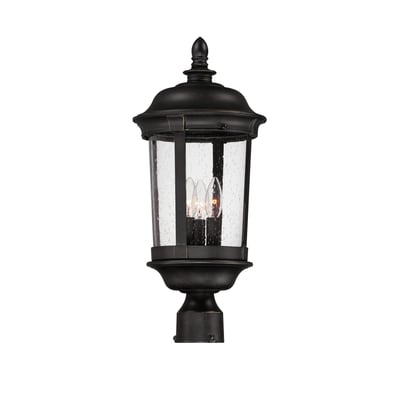 Maxim Lighting Dover Cast Outdoor Post Light with a bronze finish and aluminum construction, featuring a classic lantern design on a sturdy post.