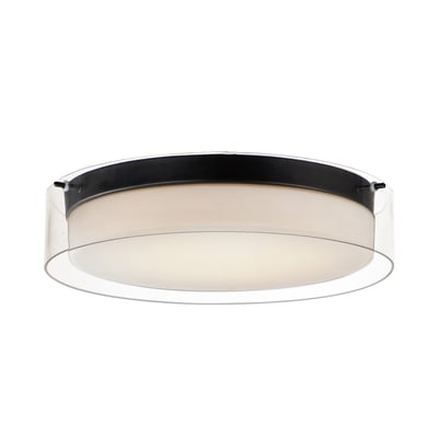 Maxim Lighting Duo Light Flush Mount in Black finish, featuring a sleek steel frame with a modern design, suitable for contemporary interiors.