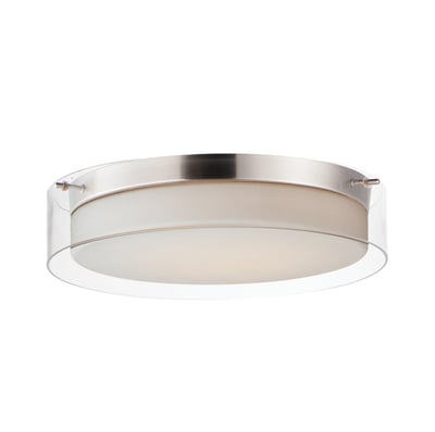 Maxim Lighting Duo Light Flush Mount in Satin Nickel finish, featuring a sleek steel frame with a modern, minimalist design.