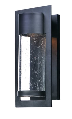 Maxim Lighting Focus LED Outdoor Wall Sconce in Black finish, featuring a sleek, modern design with an aluminum frame and energy-efficient LED illumination.