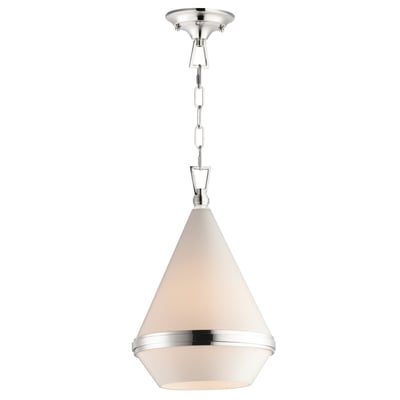 Maxim Lighting Giza Pendant in Polished Nickel finish, featuring a sleek steel frame and clear glass shade, elegantly suspended for modern illumination.
